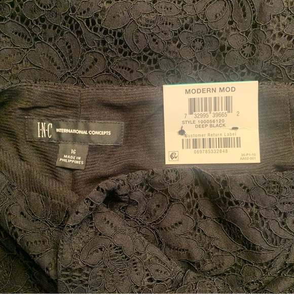 Macy's INC Black Lace Flare Leg pants - Picture 3 of 9